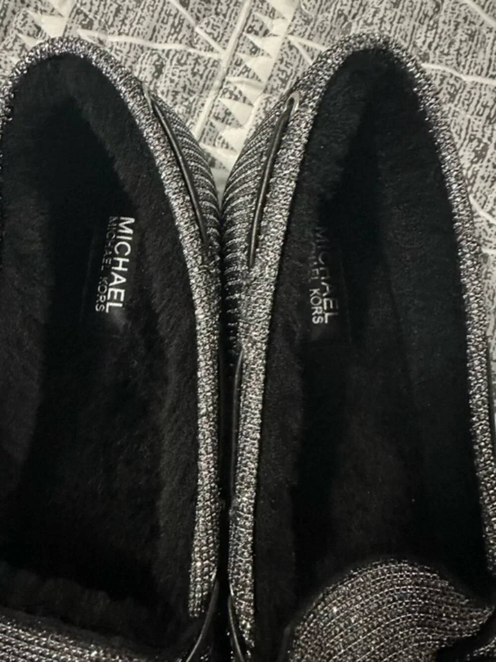 Michael Kors Sparkle Loafers Silver Metallic Ballet Flats Size 7.5 Y2K - Picture 6 of 11